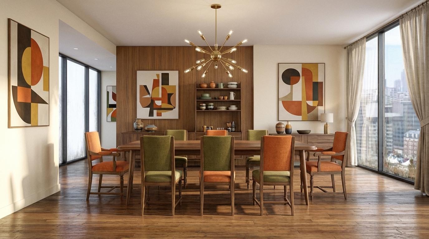 Dining Room after - Mid-Century style