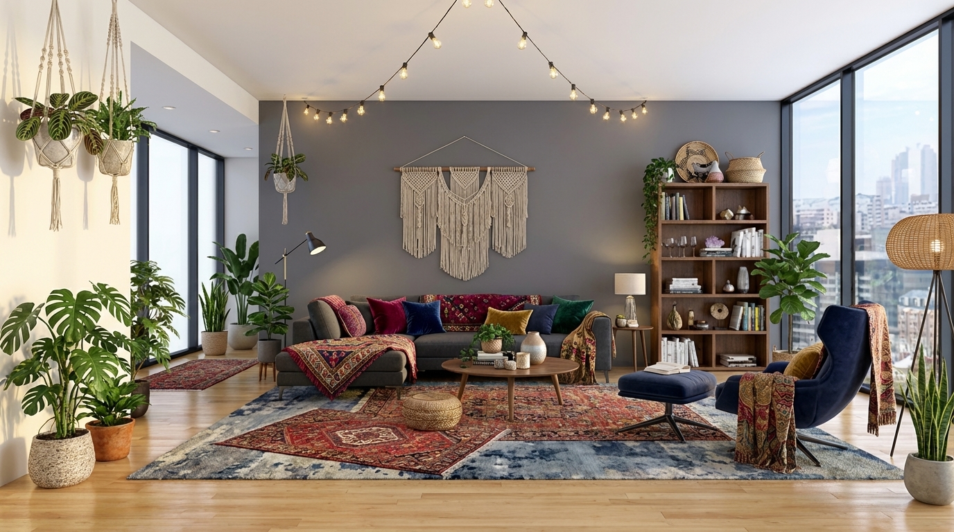 Bohemian interior design style